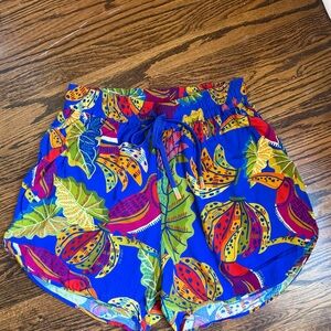 Colorful Tropical Print Shorts